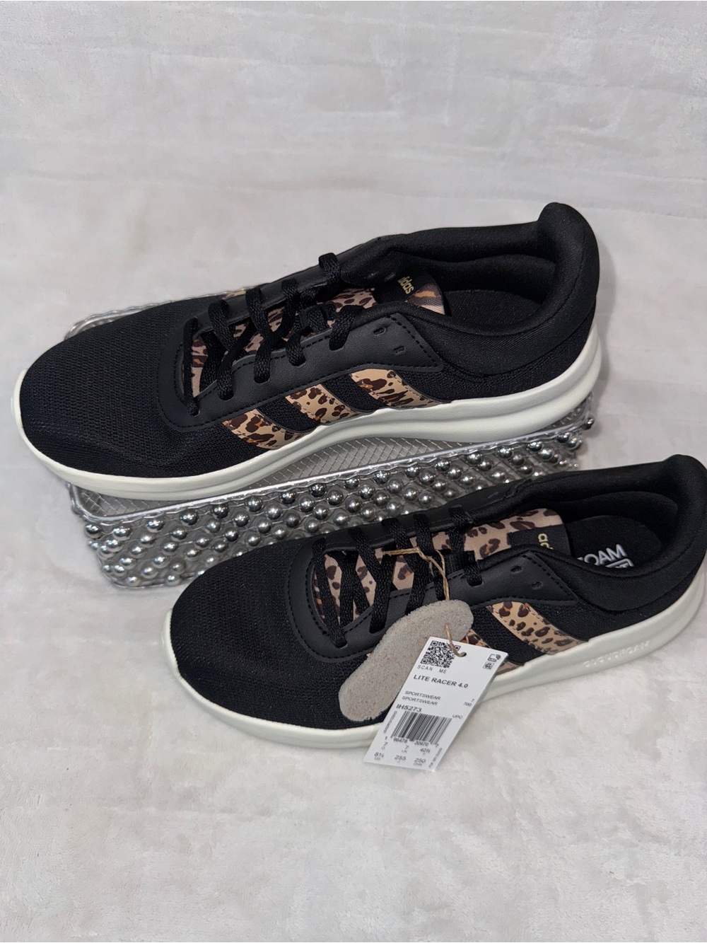 Adidas Lite Racer 4.0 Black Leopard Sz 7 Mens/8.5 Womens IH5273 - Picture 3 of 15